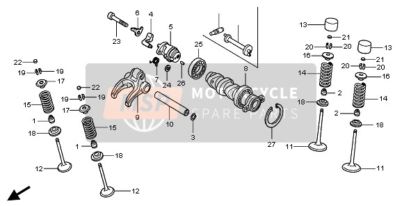 Honda CRF450R 2005 Albero A Camme & Valvola per un 2005 Honda CRF450R