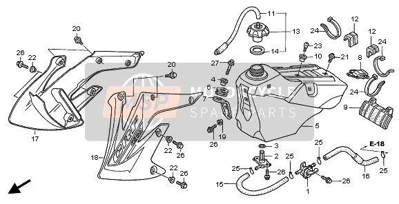 Honda CRF450R 2005 FUEL TANK for a 2005 Honda CRF450R