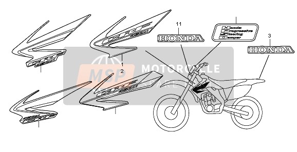 Honda CRF450X 2005 Marchio per un 2005 Honda CRF450X