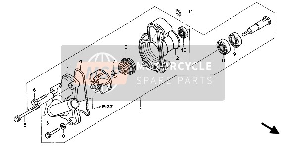 Honda XR650R 2005 Bomba de agua para un 2005 Honda XR650R