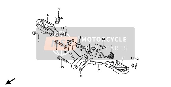 Honda XR650R 2005 FUSSRASTE für ein 2005 Honda XR650R