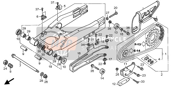 Honda XR650R 2005 Bras oscillant pour un 2005 Honda XR650R