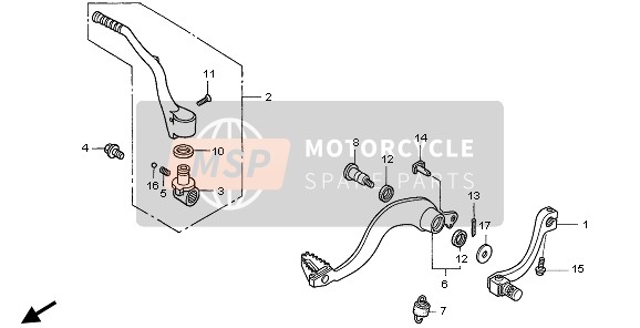 Honda CR250R 2006 PEDAL für ein 2006 Honda CR250R