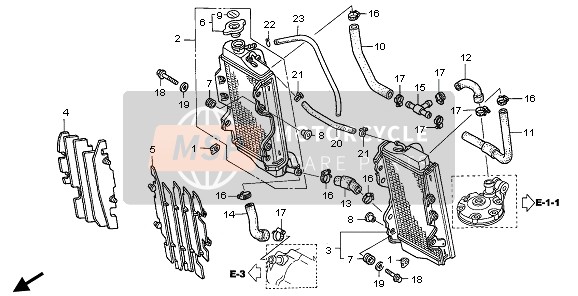 Honda CR250R 2006 RADIATOR for a 2006 Honda CR250R