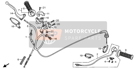 Honda CRF70F 2006 HANDLE LEVER & SWITCH & CABLE for a 2006 Honda CRF70F