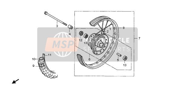 Honda CRF70F 2006 FRONT WHEEL for a 2006 Honda CRF70F