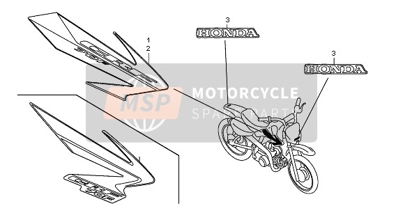 Honda CRF70F 2006 STREIFEN & MARKE für ein 2006 Honda CRF70F