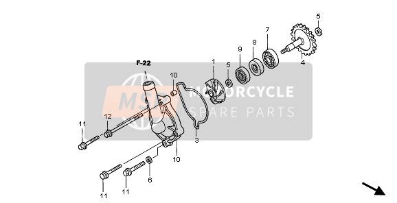 Honda CRF250R 2006 WATER PUMP for a 2006 Honda CRF250R