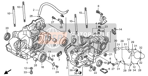 11200KRN316, Set,Crankcase Lef, Honda, 0