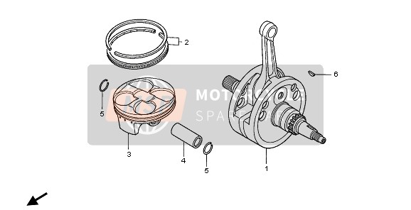 Honda CRF250R 2006 CRANKSHAFT & PISTON for a 2006 Honda CRF250R