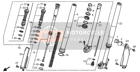 51480KRN841, Fork Sub Assy., R. Fr. (Showa) (###), Honda, 0