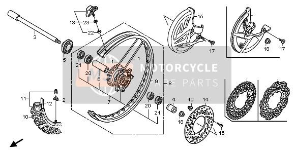 44635MEN840, SOUS-ENS. De Moyeu,  Av., Honda, 2