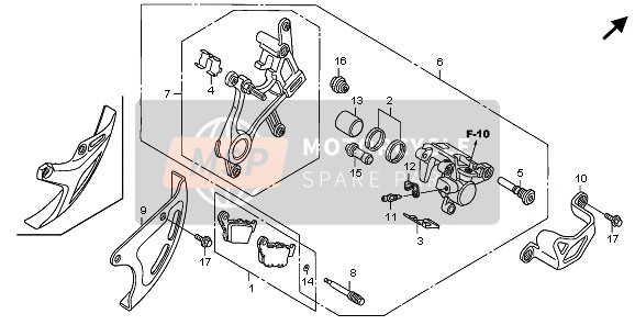 Honda CRF250R 2006 BREMSSATTEL HINTEN für ein 2006 Honda CRF250R