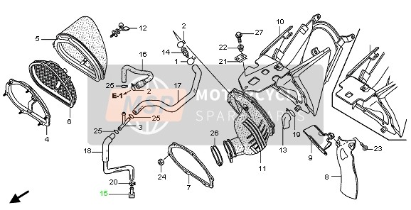 17372KRN000, Tube A, Breather, Honda, 1