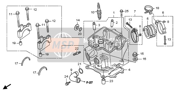 Honda CRF250X 2006 CYLINDER HEAD for a 2006 Honda CRF250X