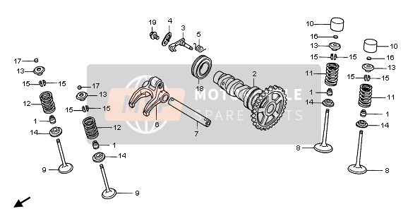 Honda CRF250X 2006 Arbre À Cames & Soupape pour un 2006 Honda CRF250X