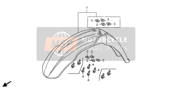 Honda CRF250X 2006 FRONT FENDER for a 2006 Honda CRF250X