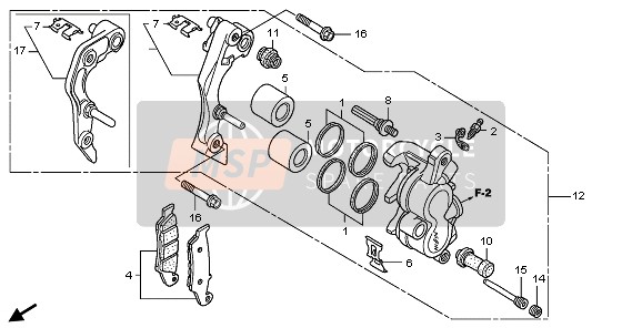 Honda CRF450R 2006 FRONT BRAKE CALIPER for a 2006 Honda CRF450R