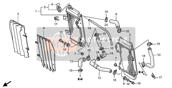 Honda CRF450R 2006 RADIATOR  for a 2006 Honda CRF450R