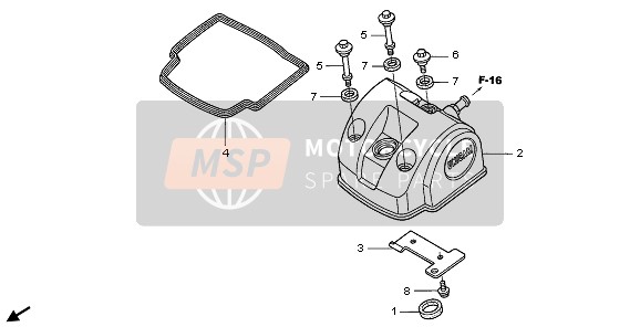 Honda CRF450X 2006 Cubierta de tapa de cilindro para un 2006 Honda CRF450X