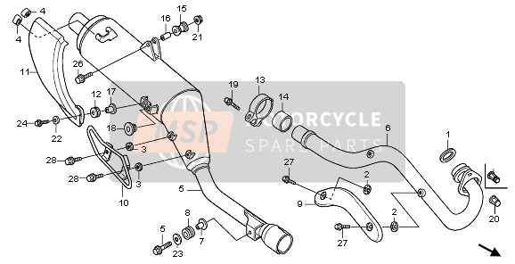 Honda XR125L 2006 Silencieux d'échappement pour un 2006 Honda XR125L