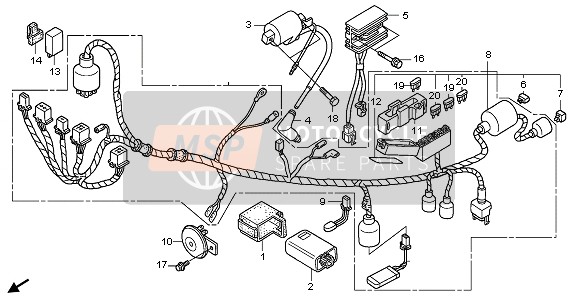 Honda XR125L 2006 Mazo de cables para un 2006 Honda XR125L