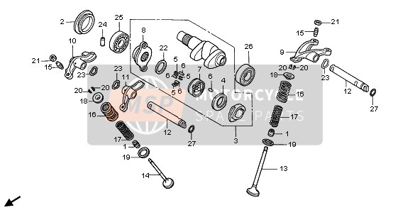 Honda XR650R 2006 CAMSHAFT & VALVE for a 2006 Honda XR650R