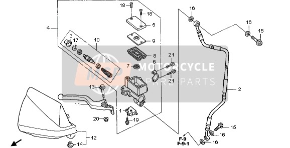 Honda XR650R 2006 FR. BRAKE MASTER CYLINDER for a 2006 Honda XR650R