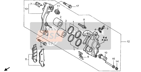 Honda XR650R 2006 Pinza de freno delantero para un 2006 Honda XR650R