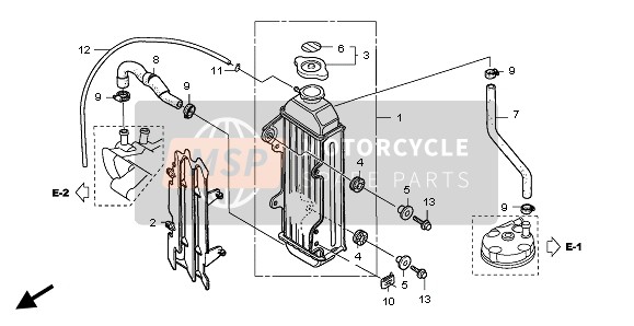 Honda CR85RB-LW 2007 RADIATOR for a 2007 Honda CR85RB-LW