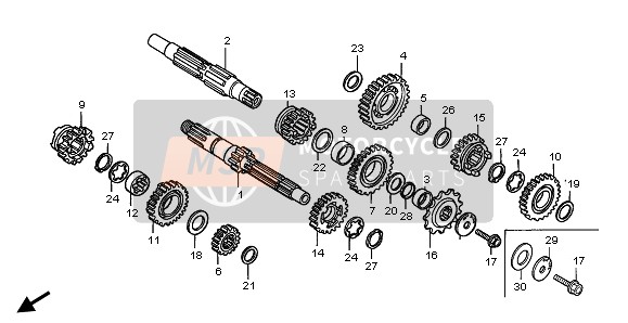 Honda CR250R 2007 TRANSMISSION for a 2007 Honda CR250R