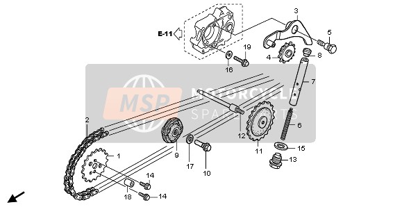 Honda CRF50F 2007 CAM CHAIN & TENSIONER for a 2007 Honda CRF50F