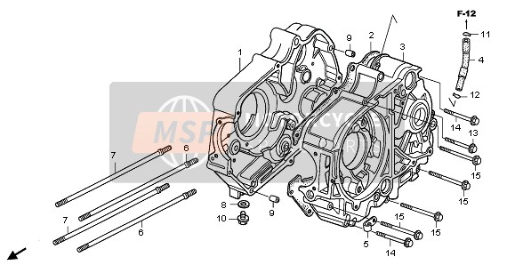 Honda CRF50F 2007 CRANKCASE for a 2007 Honda CRF50F