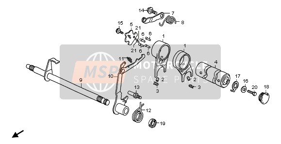 Honda CRF70F 2007 IngranaggioShift Drum per un 2007 Honda CRF70F