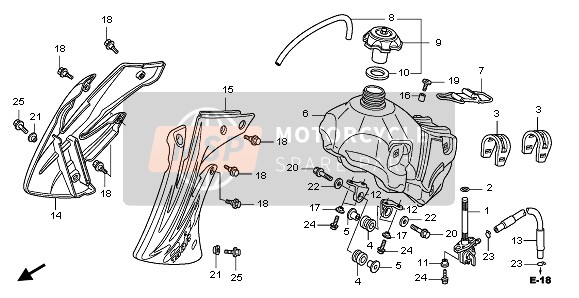 Honda CRF150RB-LW 2007 Depósito de combustible para un 2007 Honda CRF150RB-LW