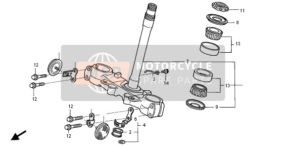 53219KCE780, Stem Sub Assy., Stee, Honda, 0