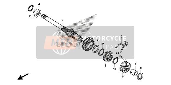 Honda CRF125F-SW 2014 Kick Starter Spindle per un 2014 Honda CRF125F-SW