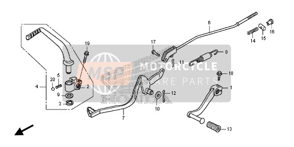 Honda CRF125F-SW 2014 Pedale per un 2014 Honda CRF125F-SW