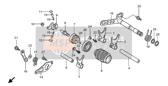 Honda CRF250R 2007 GEARSHIFT DRUM for a 2007 Honda CRF250R