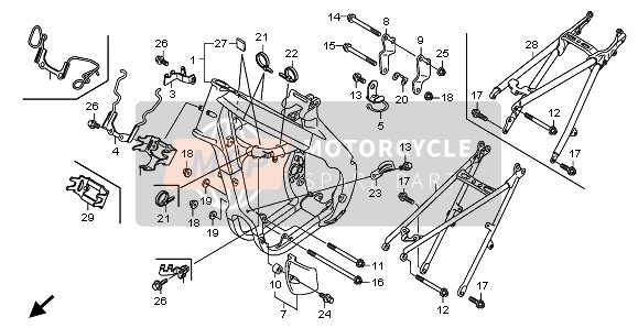 Honda CRF250R 2007 Cuerpo del marco para un 2007 Honda CRF250R