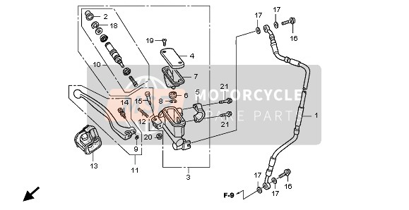 Honda CRF250X 2007 FR.BRAKE MASTER CYLINDER for a 2007 Honda CRF250X