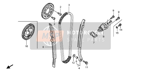 Honda CRF450R 2007 STEUERKETTE & SPANNER für ein 2007 Honda CRF450R