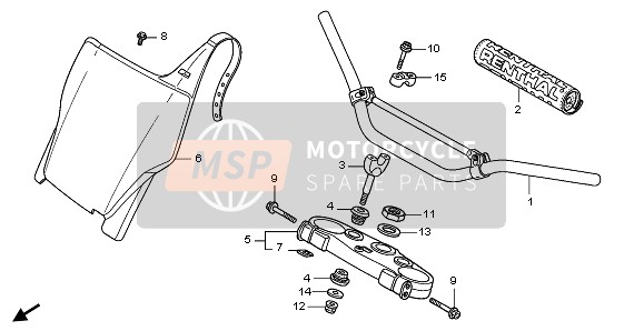 Honda CRF450R 2007 HANDLE PIPE & TOP BRIDGE for a 2007 Honda CRF450R