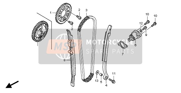 Honda CRF450X 2007 CAM CHAIN & TENSIONER for a 2007 Honda CRF450X