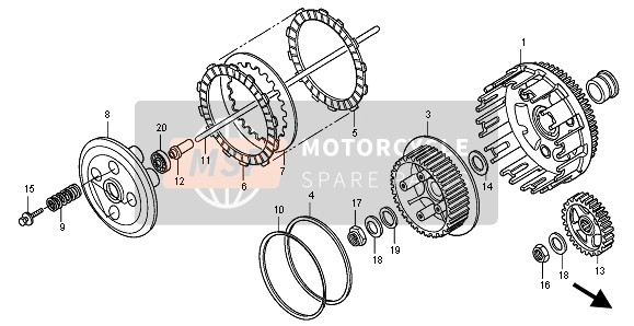 Honda XR650R 2007 Embrague para un 2007 Honda XR650R