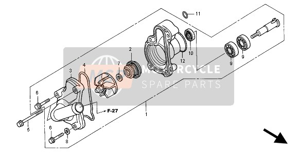 Honda XR650R 2007 Pompe à eau pour un 2007 Honda XR650R