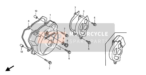 Honda XR650R 2007 LINKE KURBELGEHÄUSEABDECKUNG für ein 2007 Honda XR650R