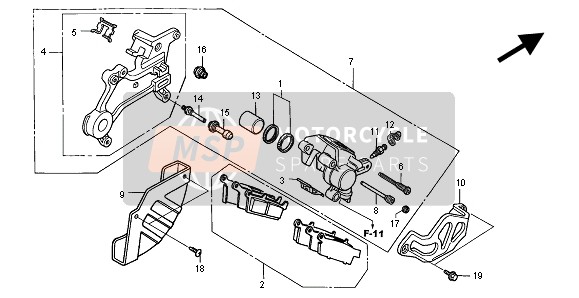 Honda XR650R 2007 BREMSSATTEL HINTEN für ein 2007 Honda XR650R