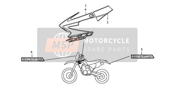 87127MBNA30ZA, Stripe, L. Radiator Shroud *TYPE1 * (TYPE1 ), Honda, 0