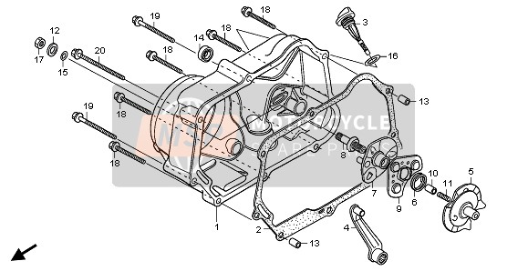 Honda CRF50F 2008 RIGHT CRANKCASE COVER for a 2008 Honda CRF50F